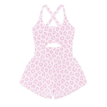 Belle Cher Haddie Romper - Pink Leopard