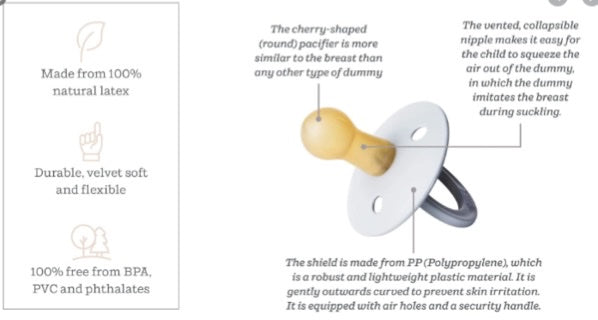 BIBS Colour Natural Rubber Latex Pacifier 2-Pack | Size 1 (0-6 Months)