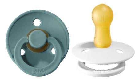 BIBS Colour Natural Rubber Latex Pacifier 2-Pack | Size 1 (0-6 Months)
