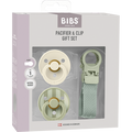 BIBS Colour Pacifier & Loop Clip Gift Set | Natural Rubber Latex | Size 1 (0-6 Months)