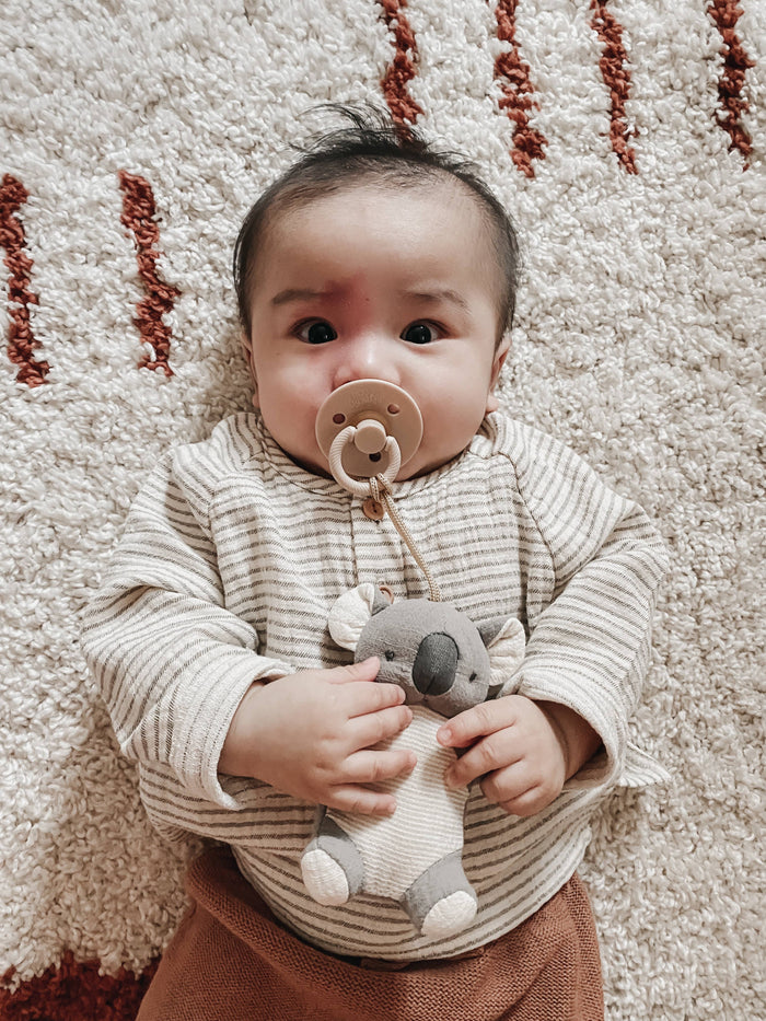 Bitzy Pal Natural Rubber Pacifier & Stuffed Animal: Cow