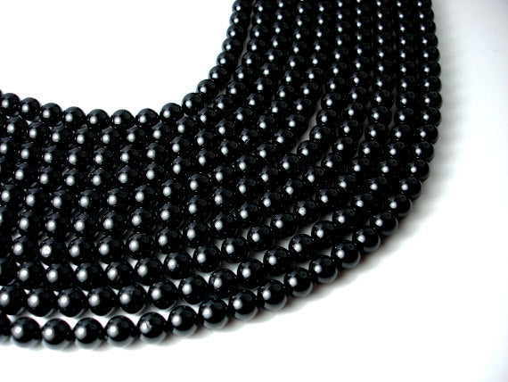 Black Tourmaline Beads, 8mm (8.5mm) Round Beads
