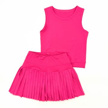 Blended Spirits Pleated Athletic Skort Set - Hot Pink