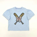 Blended Spirits Puff Sleeve Patch Tee - Baseball