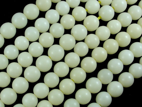 Bodhi Seed Beads, Ivory White, 8mm (7.8mm) Round Beads, 32 Inch-BeadBasic