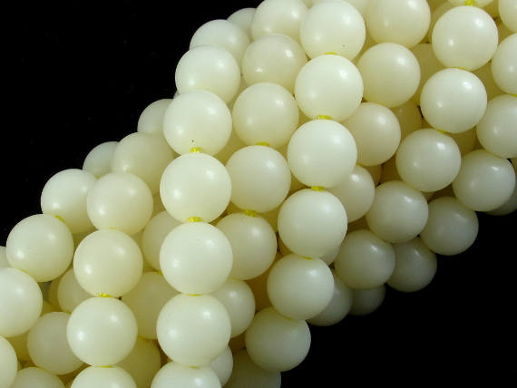 Bodhi Seed Beads, Ivory White, 8mm (7.8mm) Round Beads, 32 Inch-BeadBasic