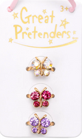 Boutique Butterfly Gem Rings, 3pcs