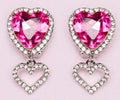 Boutique Heart Jewel Clip On Earrings