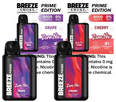 Breeze Pro Prime 6000 Puff Zero Nicotine Disposable Nicotine