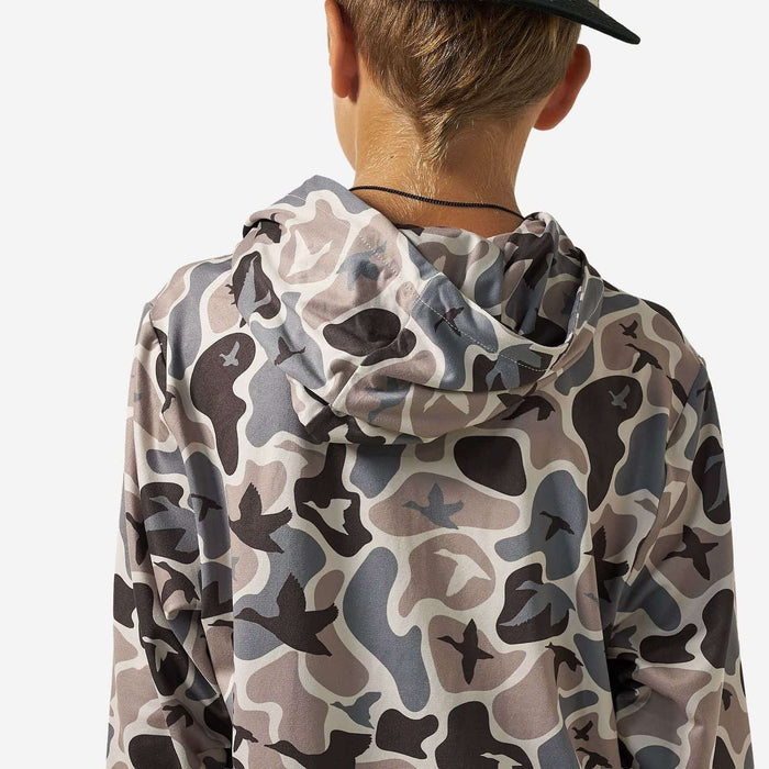 Burlebo Youth Performance Hoodie | Mallard Mayhem Camo