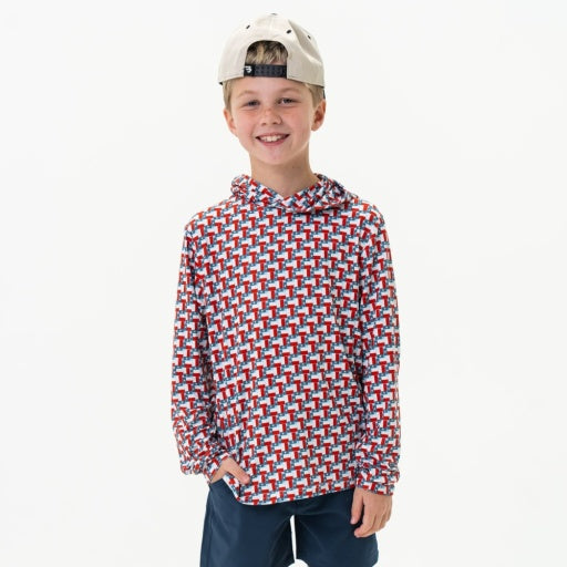 Burlebo Youth Performance Hoodie | Texas Flags
