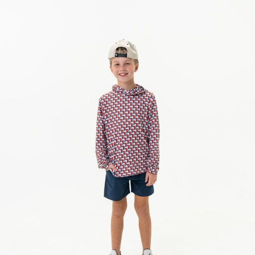 Burlebo Youth Performance Hoodie | Texas Flags