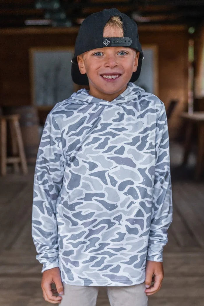 Burlebo Youth | Performance Hoodie | White Camo