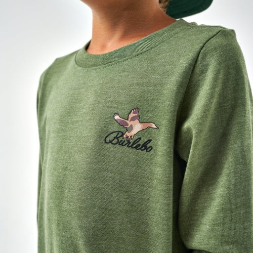 Burlebo Youth Tee | Ducks Flying In Olive