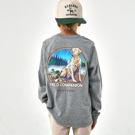 Burlebo Youth Tee | Field Companion Dark Heather Grey