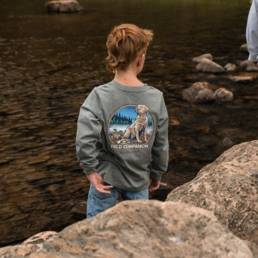 Burlebo Youth Tee | Field Companion Dark Heather Grey