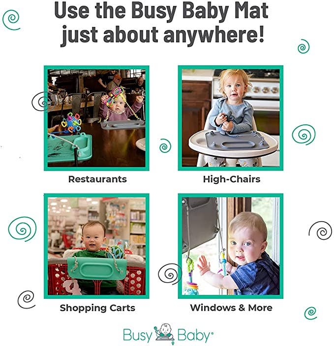 Busy Baby Silicone Placemat - 4 tether version