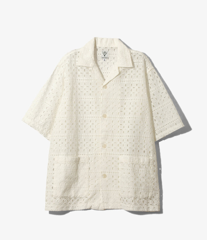 Cabana Shirt - White - Cutwork Embroidery