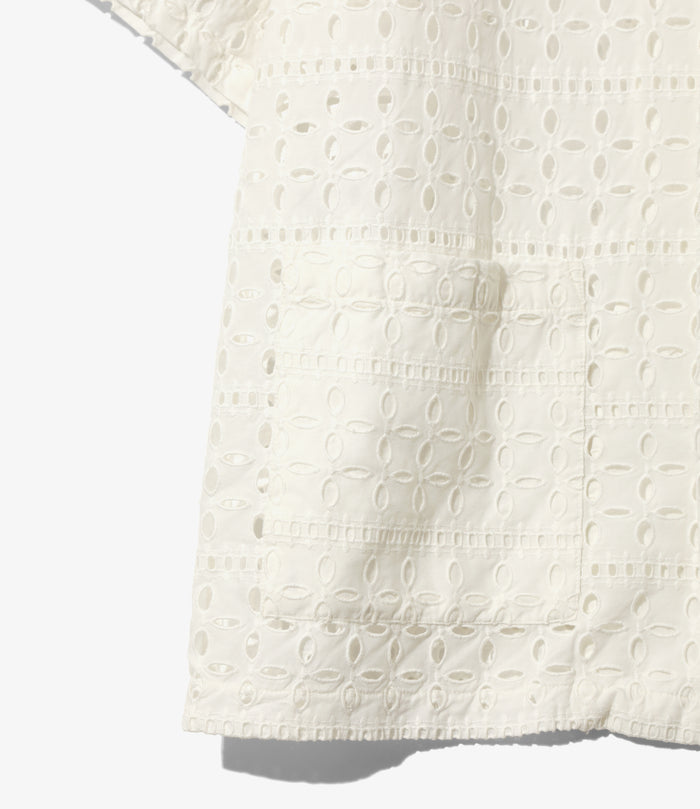 Cabana Shirt - White - Cutwork Embroidery