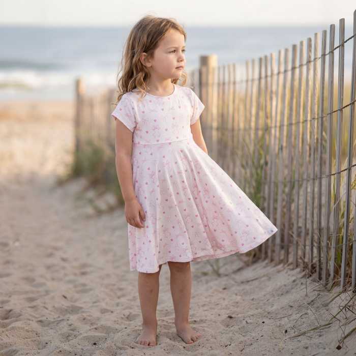 Cap Sleeve Swirly Girl Dress | Precious Bows