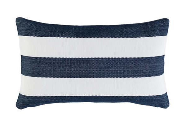 Catamaran Stripe Navy/White Indoor/Outdoor Pillow