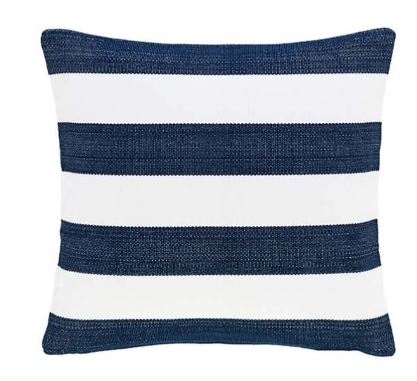 Catamaran Stripe Navy/White Indoor/Outdoor Pillow