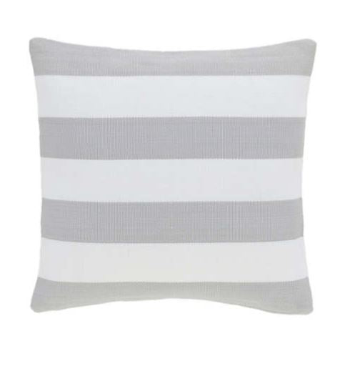 Catamaran Stripe Pearl Grey/White Indoor/Outdoor Pillow