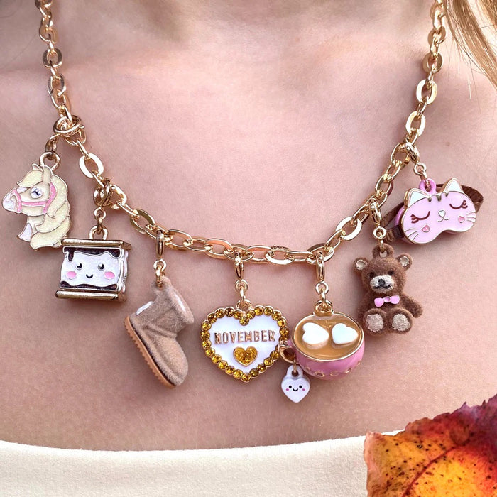 CHARM IT! Gold Fuzzy Bear