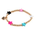 CHARM IT! Gold Multi Star Stretch Bead Bracelet