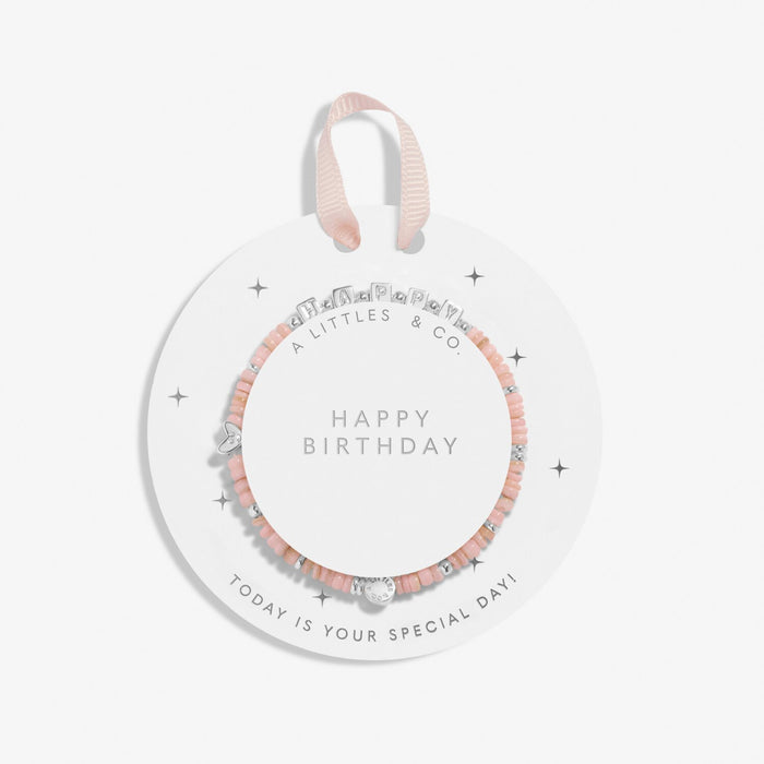 Children's Happy Little Moments | 'Happy Birthday' | Silver Plated | Bracelet | 6 1/8" Stretch