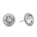Clear Chain Mini Bling Sterling Silver Stud Earrings