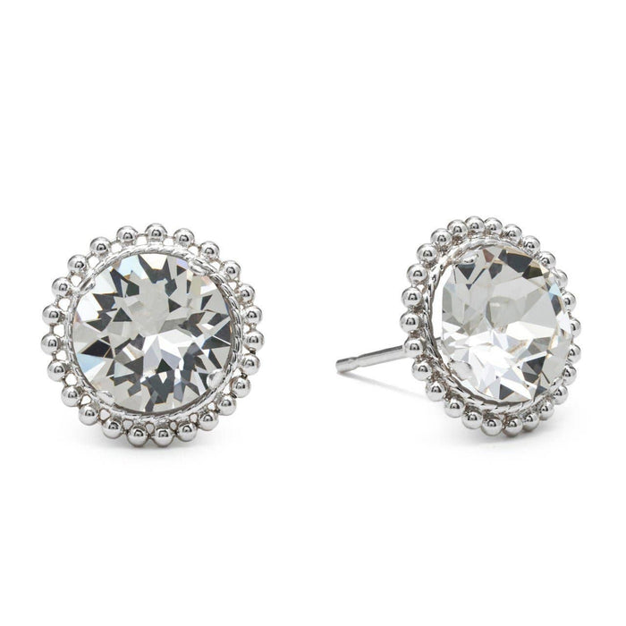 Clear Chain Mini Bling Sterling Silver Stud Earrings
