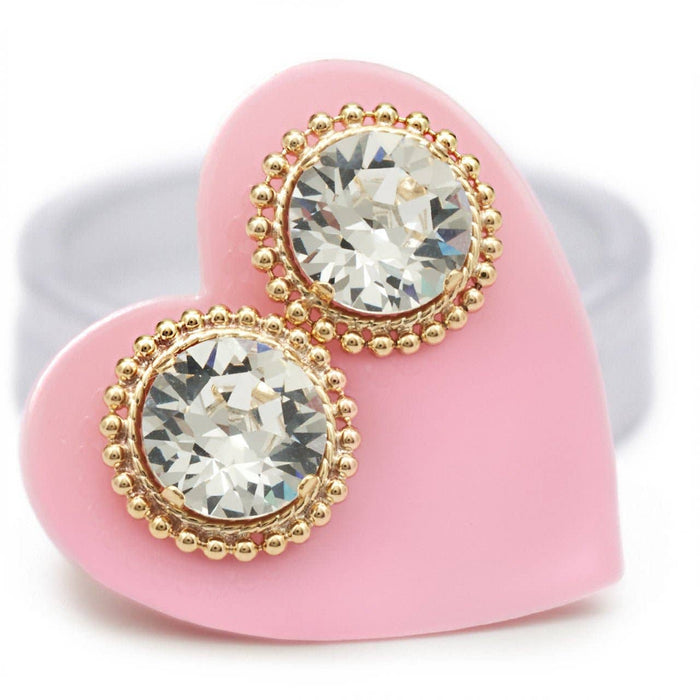 Clear Chain Mini Bling Sterling Silver Stud Earrings