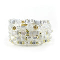 {CONSTANCE} Erimish White + Gold Beads Stack {Set of 5 Bracelets}