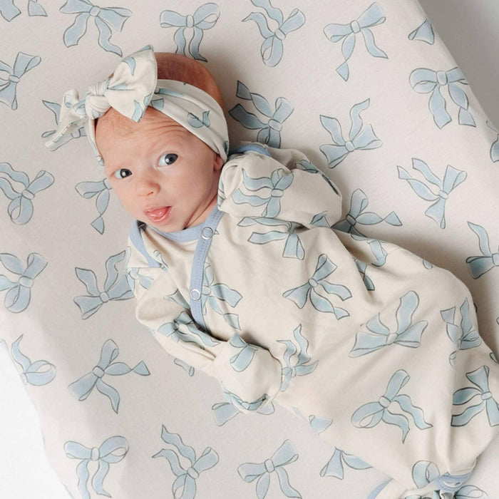 Copper Pearl Knit Headband Bow | Daphne