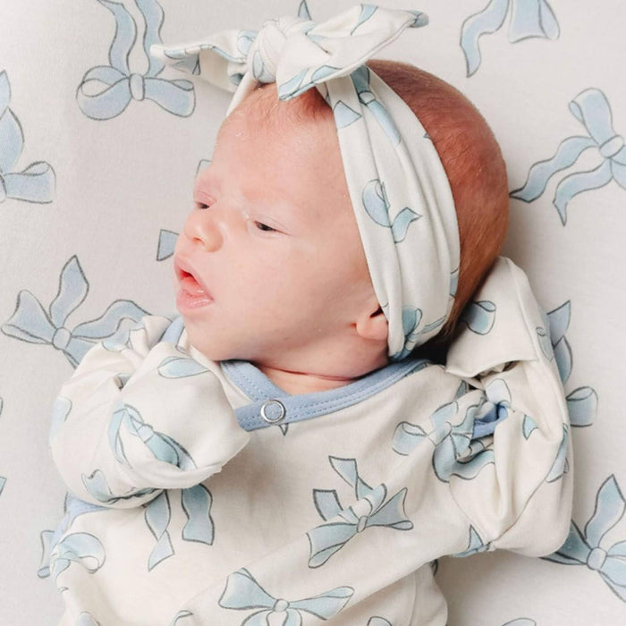 Copper Pearl Knit Headband Bow | Daphne