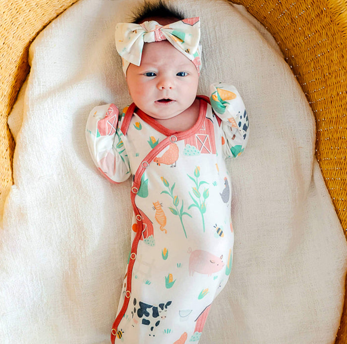 Copper Pearl Newborn Knotted Gown | Farmstead