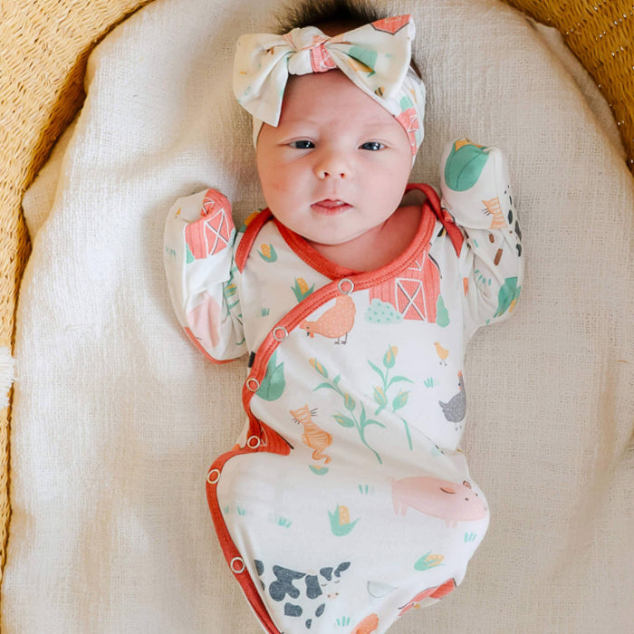 Copper Pearl Newborn Knotted Gown | Farmstead
