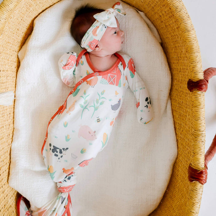 Copper Pearl Newborn Knotted Gown | Farmstead