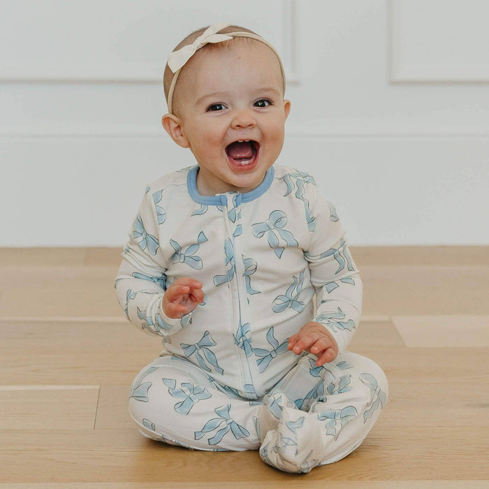 Copper Pearl Zip-Up Footie Pajama | Daphne