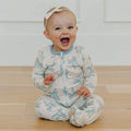 Copper Pearl Zip-Up Footie Pajama | Daphne