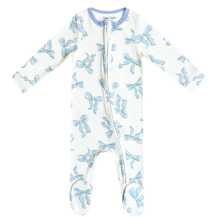 Copper Pearl Zip-Up Footie Pajama | Daphne