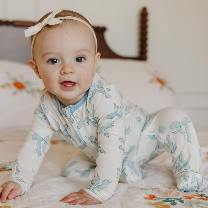 Copper Pearl Zip-Up Footie Pajama | Daphne