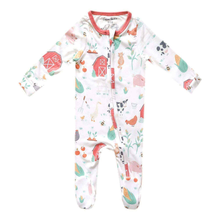 Copper Pearl Zip-Up Footie Pajama | Farmstead