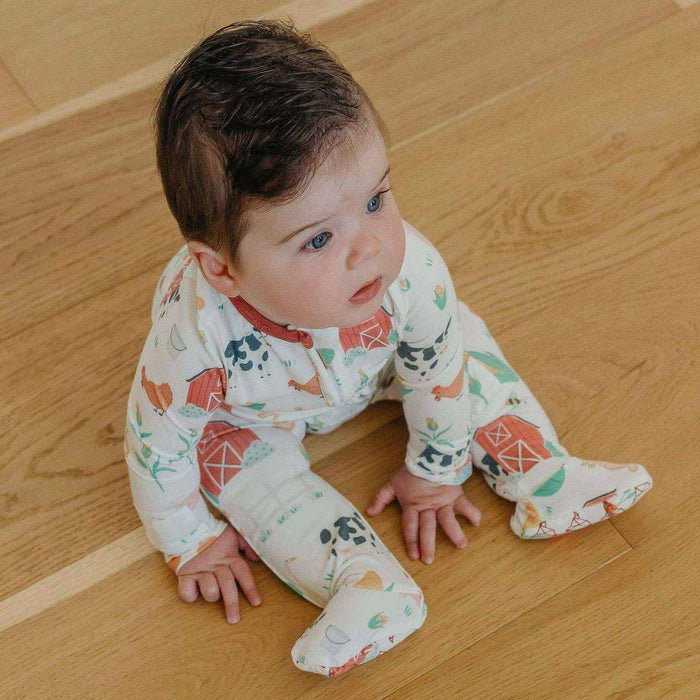 Copper Pearl Zip-Up Footie Pajama | Farmstead
