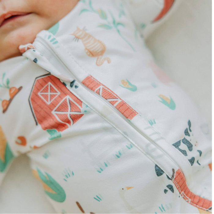 Copper Pearl Zip-Up Footie Pajama | Farmstead