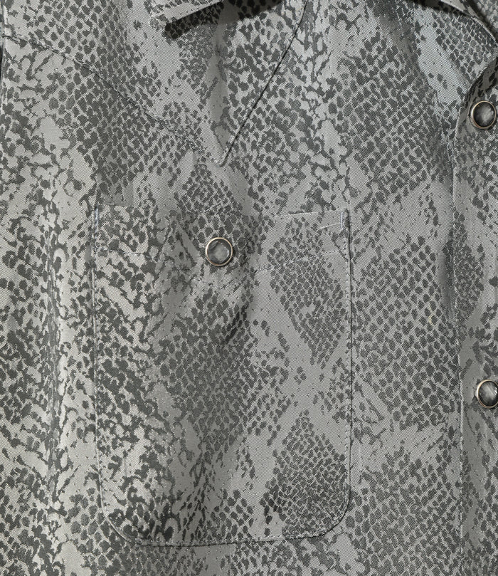 Cowboy One-Up Shirt - Grey - Python Jacquard