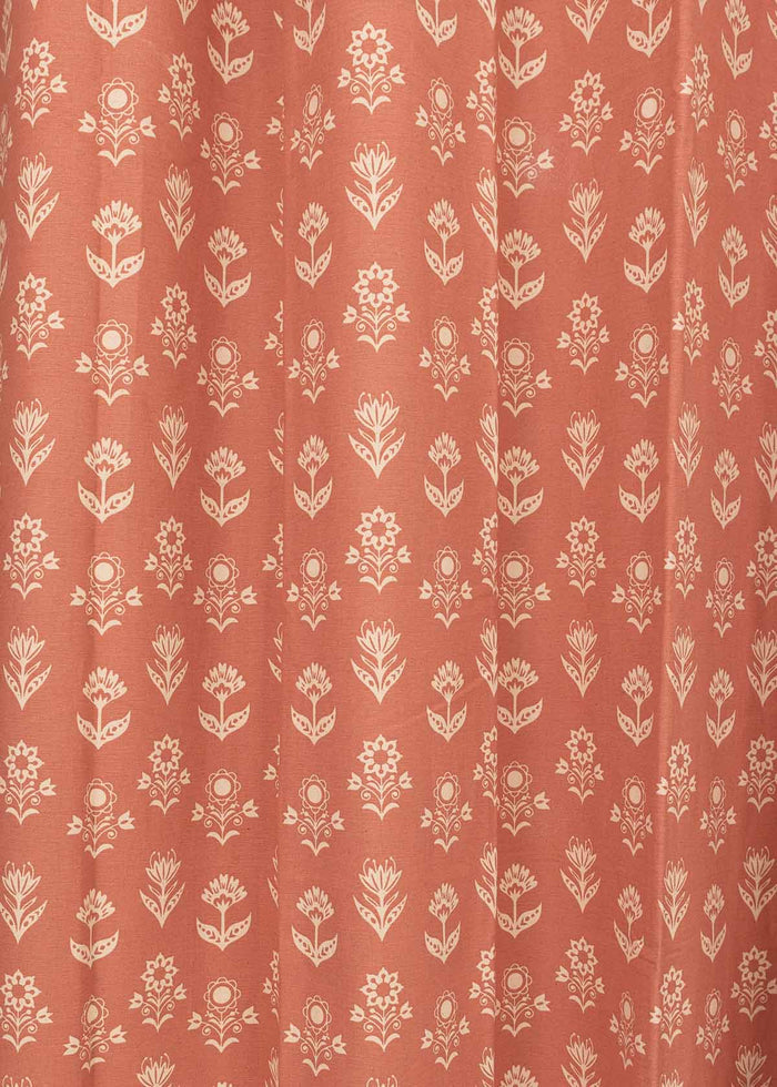 Dahlia printed cotton Fabric - Rust