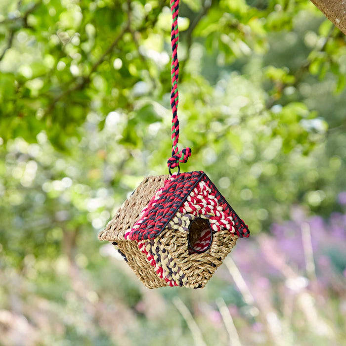 Diamond Recycled Cotton Birdhouse - Handmade