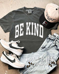 Distressed {BE KIND} Pepper Crew Neck Tee